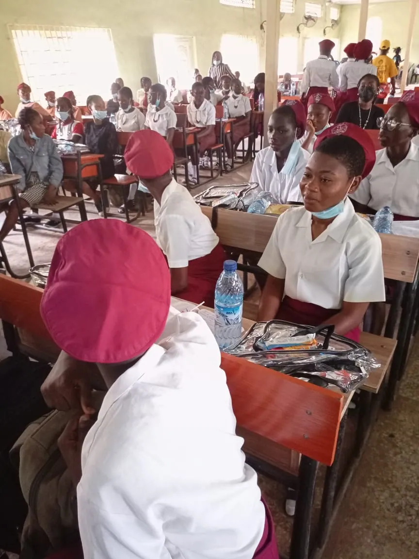 Girls attending a community learning session