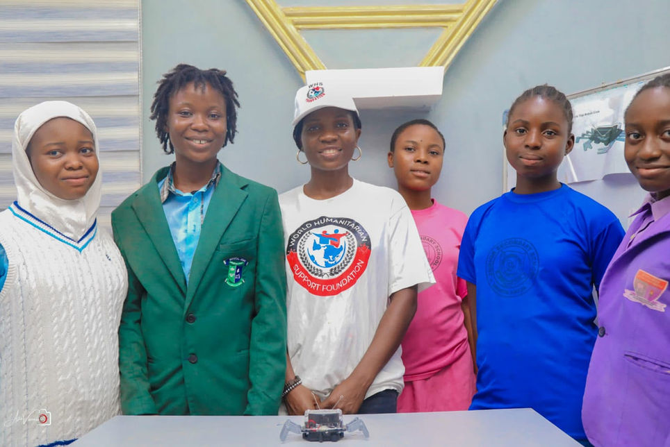 WHSF girls and young women participating in a technology programme